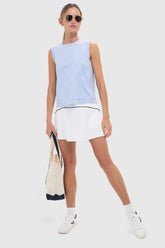 Light Blue Performance Cotton Sasha Tank